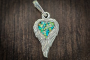 angel wing with cremation ash